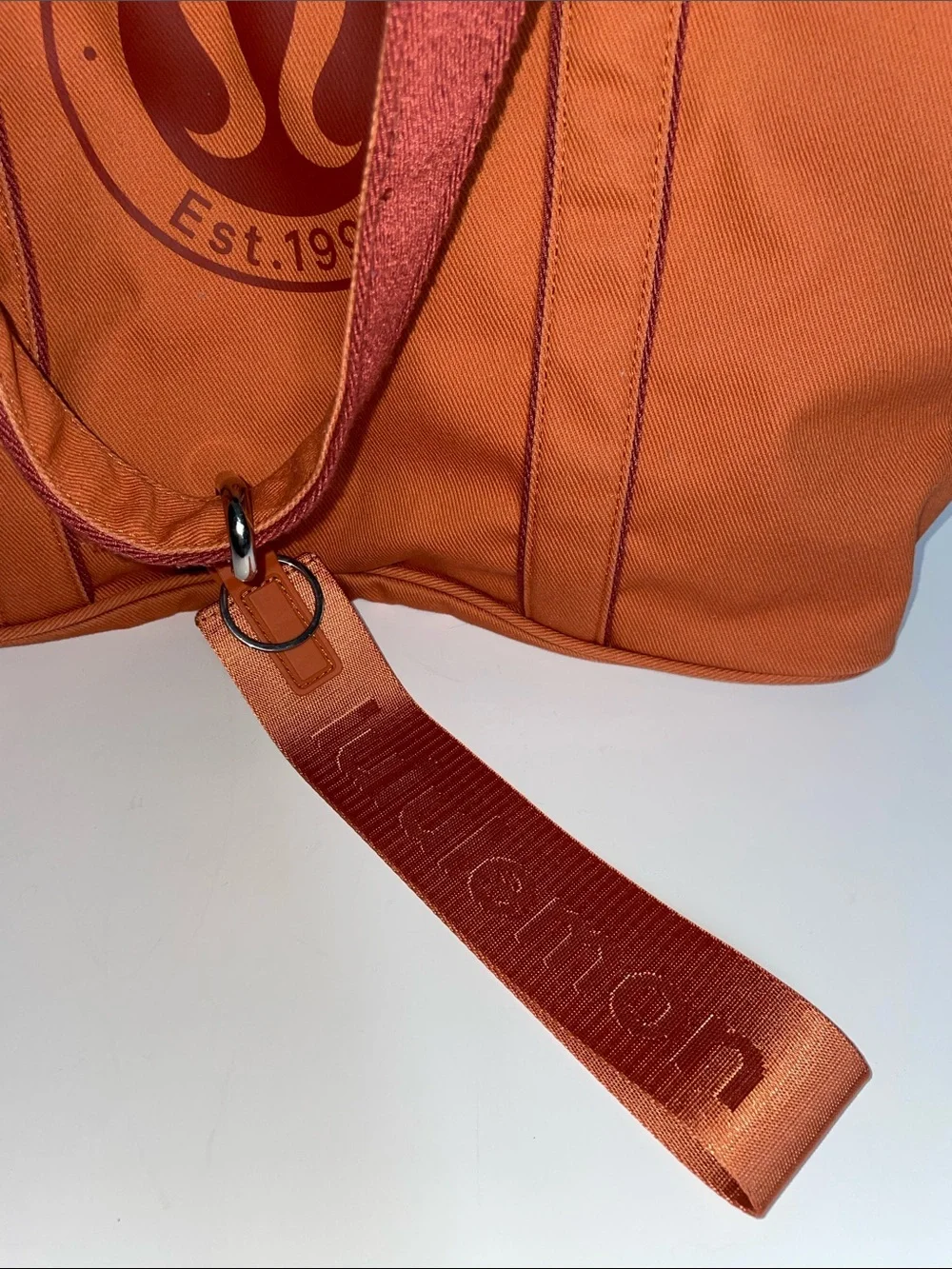 lululemon Orange Tote with Contrasting Red Trim